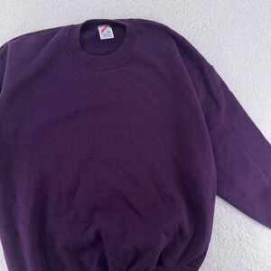 vintage 90s BLANK PURPLE JERZEES CREWNECK SWEATSHIRT LARGE/XL